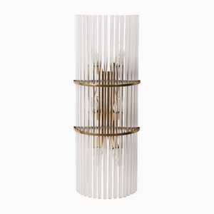 Brass and Glass Wall Light, 1970s