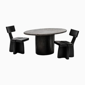 Tisch und Zwei Stühle von Gottfried Anliker, 3er Set