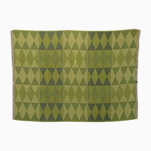 Swedish Kilim Rug in Tones of Green, 1960s