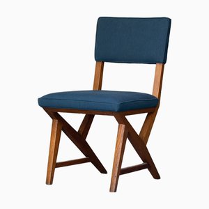 Sedia in tessuto e legno