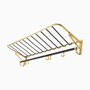Mid-Century Modern Coat Rack in Gold and Black Aluminium, 1960s