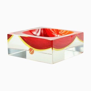 Mid-Century Sommerso Murano Glass Vide Poche attributed to Flavio Poli for Seguso Vetri d'Arte, Italy, 1970s