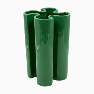 Vase Space Age en Céramique Verte par Franco Bettonica pour Gabbianelli, Italie, 1970s