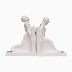 Art Deco Bookends by Godefridus Boonekamp Pottery Schoonhoven, 1930, Set of 2