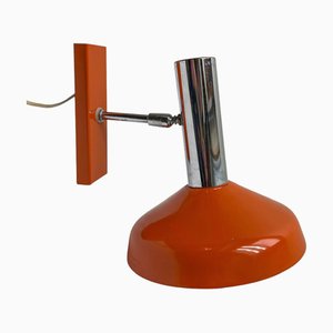 Space Age Herda Wall Lamp in Orange and Chrome, 1970s