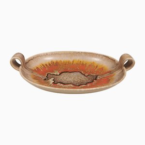 Bauhaus Art Deco Ceramic Dish with Ears from Carstens Uffrecht Keramik, Germany, 1930s