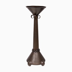 Amsterdam School Art Deco Hammered Copper Candleholder, 1920