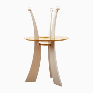 Silver Metallic Orchid Wood Frame Side Table by Massimo Morozzi for Archizoom, 1980s