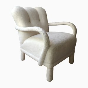 German White Armchair, 1950s