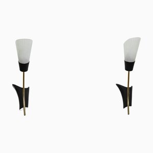 Swedish Brass Wall Sconces, 1960s, Set of 2