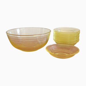 Heilbronn Bowl Set by Wilhelm Wagenfeld for Vereinigte Lausitzer Glaswerke, 1930s, Set of 12