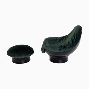 Rodica Lounge Armchair with Poof by Mario Brunu from Comfort, Set of 2