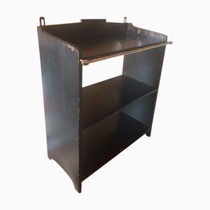 Blackened Wood Hanging Shelf with Brass Details, 1930s