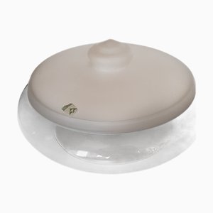 Glass Candy Box with Satin Lid by Jacques Boon for Leerdam, 1940s