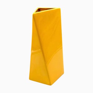 Gelbe Space Age Keramikvase von Pietro Arosio für Parravicini, Italien, 1960er