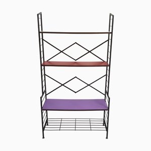 Étagère Vintage en Fer Verni en Bois et Formica Coloré, Italie, 1960s