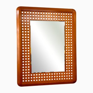 Italian Mirror with Walnut Checkerboard Frame, 1960s