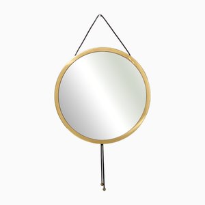 Golden Vipera Round Wall Mirror attributed to Corrado Corradi Dellacqua for Azucena, Italy, 1960s