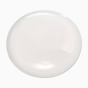 White Lacquered Ceramic Dessert Plate attributed to Richard Ginori for Gio Pointi, Italy, 1928