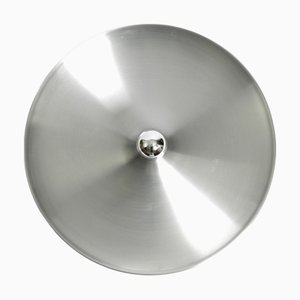 Large Mid-Century Space Age Round Aluminum Ceiling or Wall Lamp from Honsel, 1960s