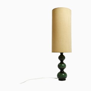 Große Tisch- oder Stehlampe aus Keramik in Grün & Schwarz von Kaiser Leuchten, 1960er