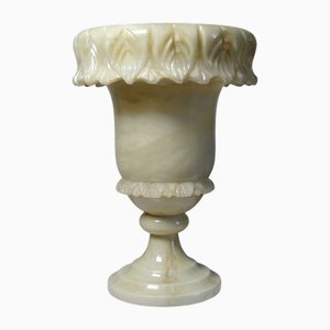 Large Italian Neo-Classical Belle Époque Style Medici Pot in Alabaster