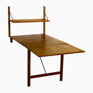 Table Pliante avec Étagère par Poul Cadovius pour Cado, 1950s