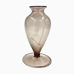 Blown Glass with Engraving from CVM Compagnia Venezia Murano, 1925