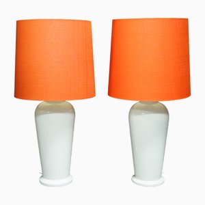 Grandes Lampes de Bureau Vintage en Porcelaine de Ikea, Suède, 1980s, Set de 2
