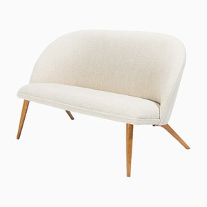 Vintage Swedish Sofa in Cream Boucle, 1940s