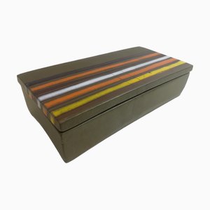 Caja con tapa atribuida a Aldo Londi para Bitossi, Italia, años 60