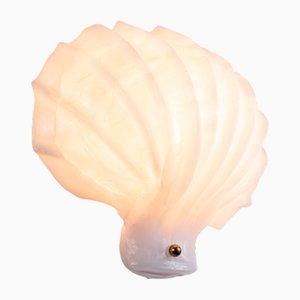 Acrylic Glass Shell Wall Lamp with Brass Detail