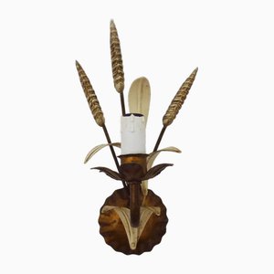 Vintage Gilt Ears of Wheat Wall Light from Maison Masca, Florence, Italy, 1970s