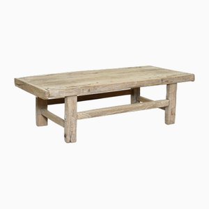 Antique Rustic Elm Coffee Table, 1920s