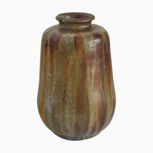 Châtelet Grès Salé Grand Feu Studio Pottery Vase by Willy Biron, 1950s