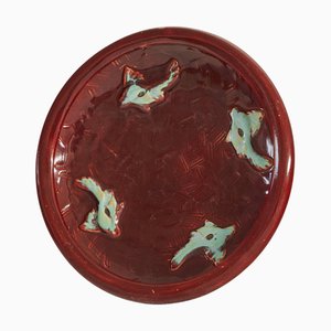 Piatto da studio Jules Guérin Sang De Boeuf in ceramica, anni '60