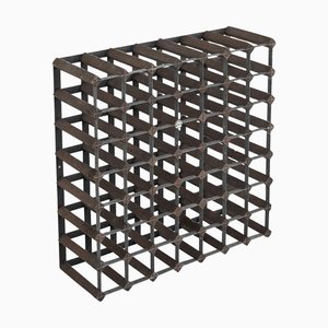 Portabottiglie da 49 bottiglie in metallo e legno di Farrow & Jackson, anni '30