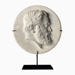 19th Century Hand Carved Marble Plaque