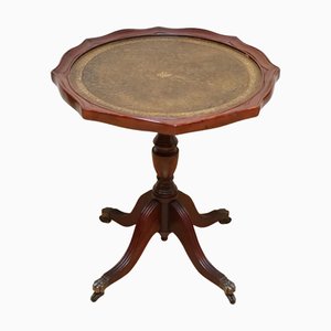 Soporte para plantas trípode vintage de cuero marrón con patas