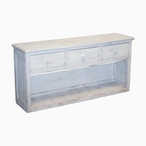 Antique English Hand-Painted Pine Farmhouse Sideboard with Drawers