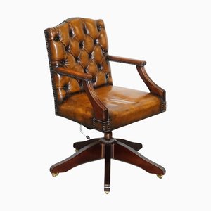 Chesterfield Director's Chair in Cigar Brown Leather