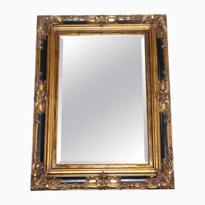 Miroir Victorien Biseauté avec Cadre Sculpté Noir et Doré