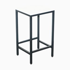 Mesa de lámpara de planta lateral superior con efecto de mármol falso moderno