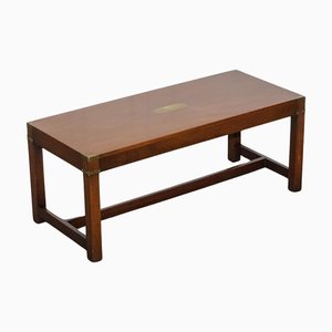 Vintage Reh Kennedy Military Campaign Coffee Table with Brass Fittings from Harrods
