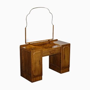 Art Deco Frisiertisch aus Wurzelholz mit großen Spiegelschränken & Schubladen, 1920er