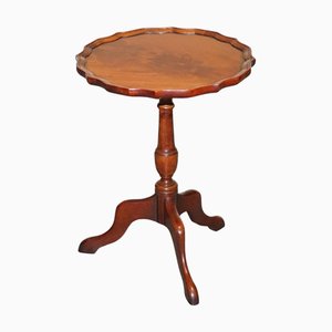 Vintage Walnut Pie Crust Lamp Wine Occasional Table by Charles Barr