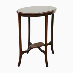 Oval Hardwood Side Plant Table