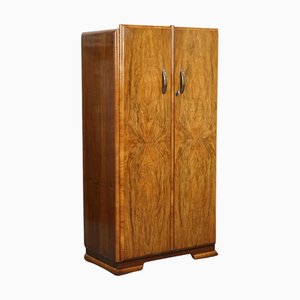 Small Art Deco Compact Burr Walnut Wardrobe