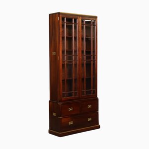 Vintage Military Campaign Display Cabinet with Brass Fittings
