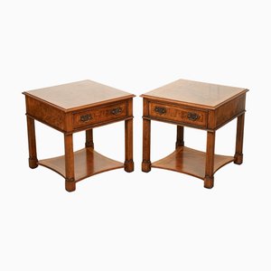 Burr Walnut Nightstands from Brights of Nettlebed